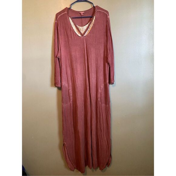 Cato Pink Cold Shoulder Long Sleeve Pocket Maxi Dress Size 18/20 W - Picture 1 of 7